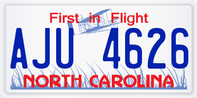NC license plate AJU4626