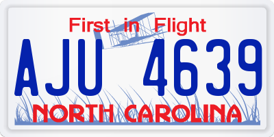 NC license plate AJU4639