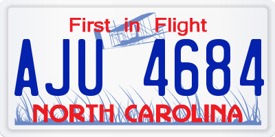 NC license plate AJU4684