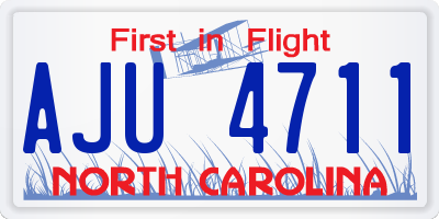 NC license plate AJU4711