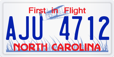 NC license plate AJU4712