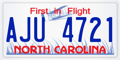 NC license plate AJU4721