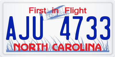 NC license plate AJU4733