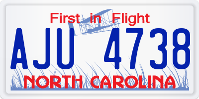 NC license plate AJU4738