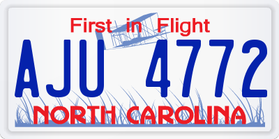 NC license plate AJU4772