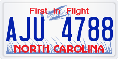 NC license plate AJU4788