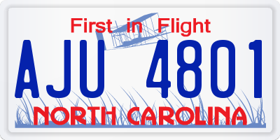 NC license plate AJU4801