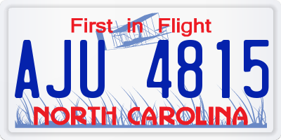 NC license plate AJU4815