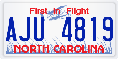 NC license plate AJU4819