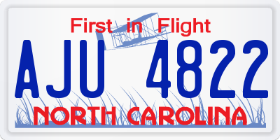NC license plate AJU4822