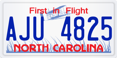 NC license plate AJU4825