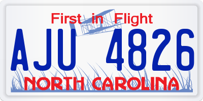 NC license plate AJU4826