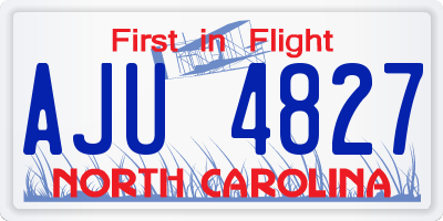 NC license plate AJU4827