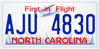 NC license plate AJU4830