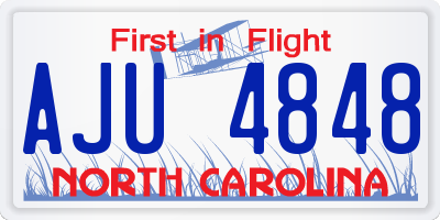 NC license plate AJU4848
