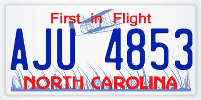 NC license plate AJU4853