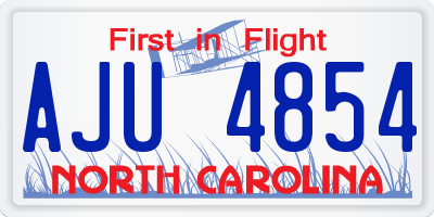 NC license plate AJU4854