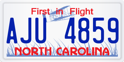 NC license plate AJU4859