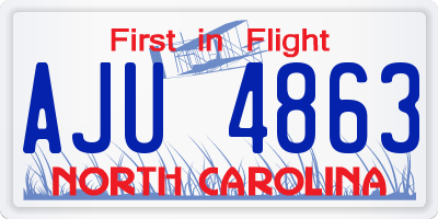 NC license plate AJU4863
