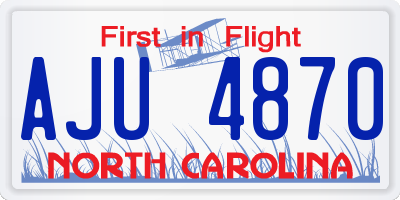 NC license plate AJU4870
