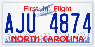 NC license plate AJU4874