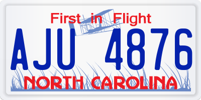 NC license plate AJU4876