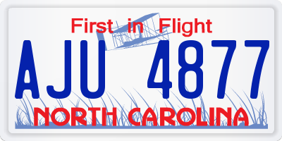 NC license plate AJU4877
