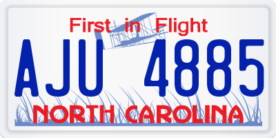 NC license plate AJU4885