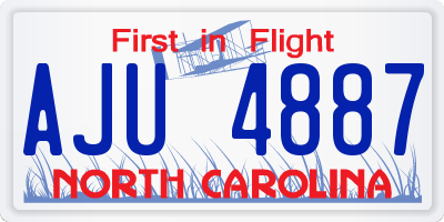 NC license plate AJU4887