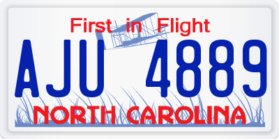 NC license plate AJU4889