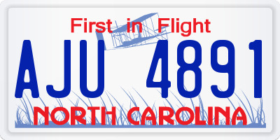 NC license plate AJU4891