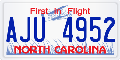 NC license plate AJU4952