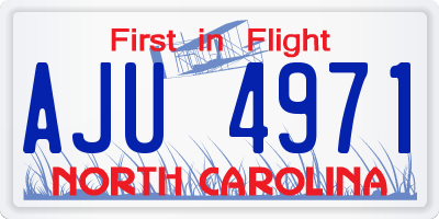 NC license plate AJU4971