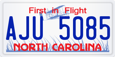NC license plate AJU5085