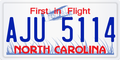 NC license plate AJU5114