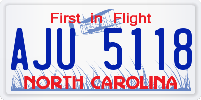 NC license plate AJU5118