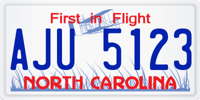 NC license plate AJU5123