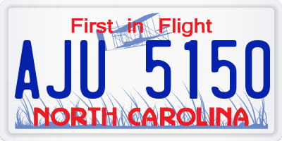 NC license plate AJU5150