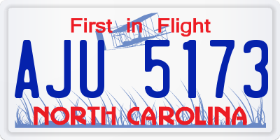 NC license plate AJU5173