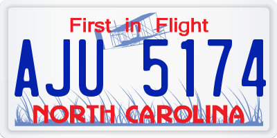 NC license plate AJU5174