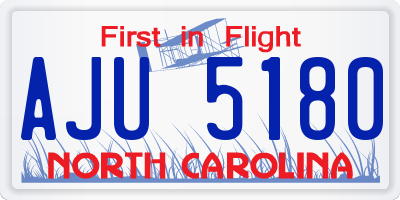 NC license plate AJU5180