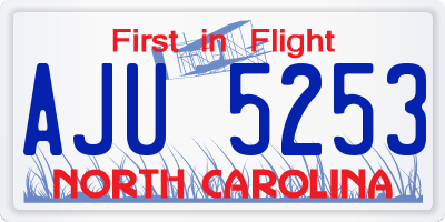 NC license plate AJU5253