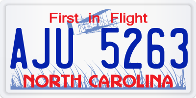 NC license plate AJU5263