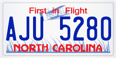 NC license plate AJU5280