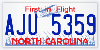 NC license plate AJU5359