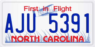 NC license plate AJU5391