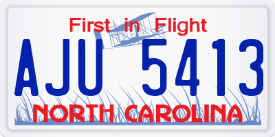 NC license plate AJU5413