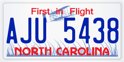 NC license plate AJU5438