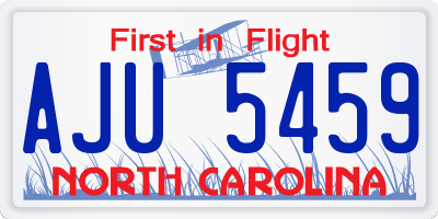 NC license plate AJU5459