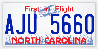 NC license plate AJU5660